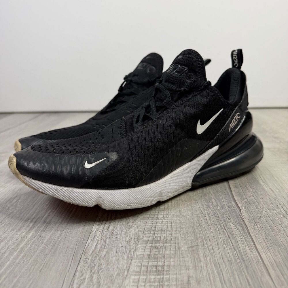 Nike Air Max 270 Shoes Mens Size 11.5 Black Running Walking Shoes AH8050-002 G